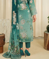 Teal Embroidered Unstitched 3 Piece Suit
