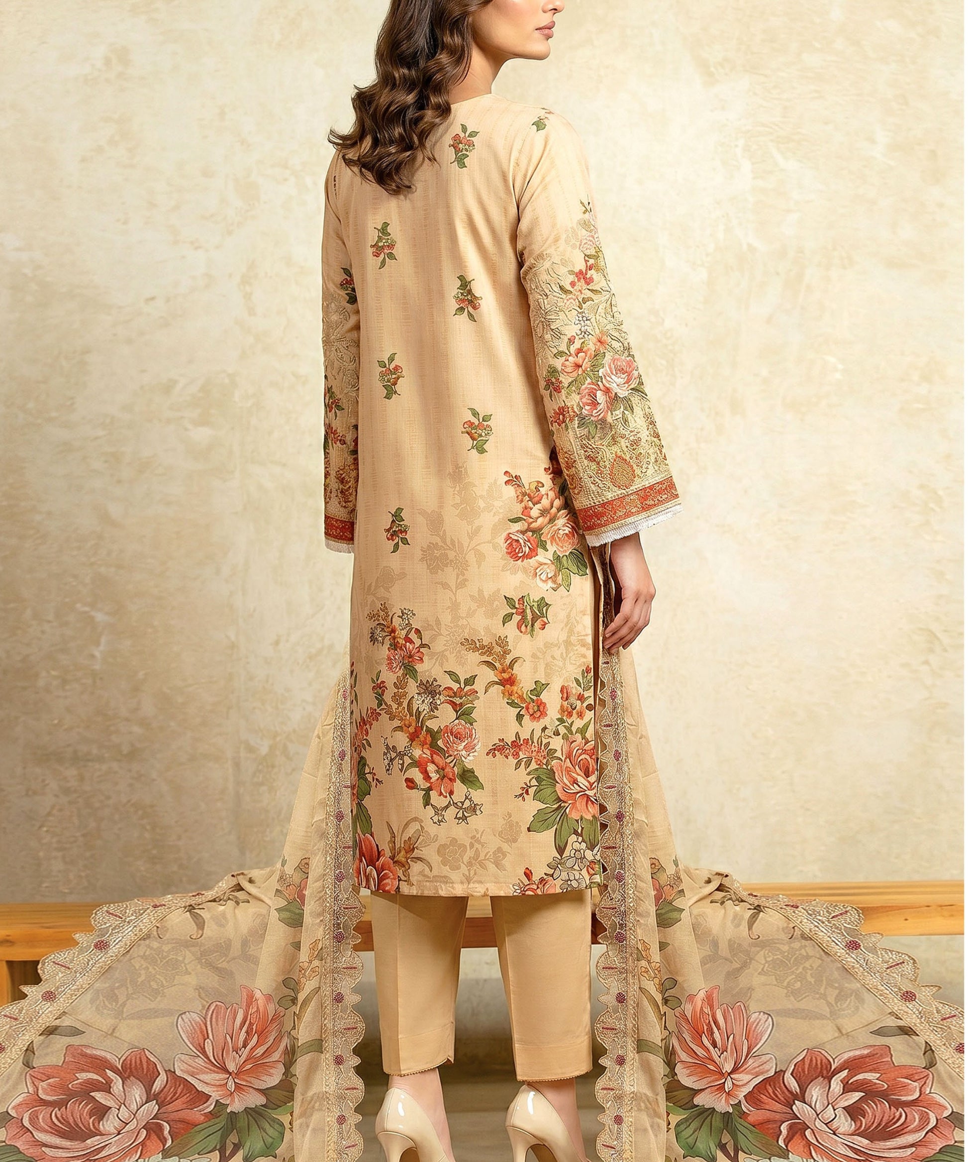 Beige Unstitched Premium Fabric Texture