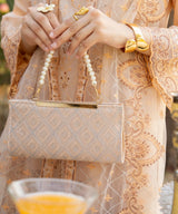 Beige Embroidered Unstitched 3PC Suit