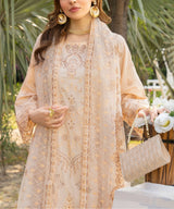 Beige Embroidered Unstitched 3PC Suit