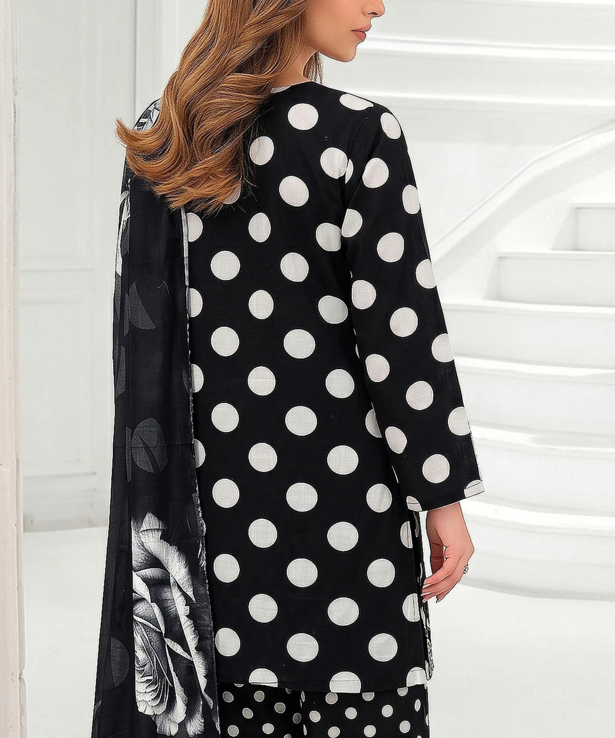 Black Embroidered Unstitched 3 Piece Suit