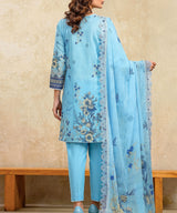 Blue Embroidered Unstitched 3PC Suit