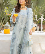 Blue Embroidered Unstitched 3PC Suit