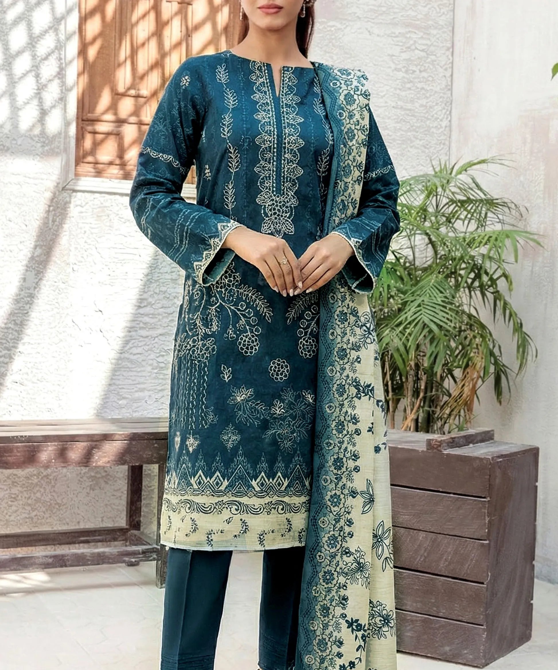 Firefly Embroidered 3 Piece Suit Full Design