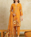 Maswa Yellow Unstitched Embroidered 3 Piece Suit Full View
