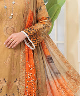 Peru Unstitched 3PC Suit Dupatta Pattern Detail