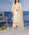 Premium Beige Embroidered 3Piece Suit Full View