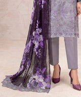 Purple Embroidered Unstitched 3PC Suit