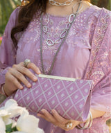 Purple Embroidered Unstitched 3PC Suit