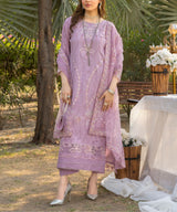 Purple Embroidered Unstitched 3PC Suit
