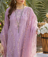 Purple Embroidered Unstitched 3PC Suit
