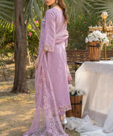 Purple Embroidered Unstitched 3PC Suit