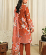 Red Unstitched 3PC Suit Shirt Back View