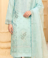Sky Blue Embroidered Unstitched Suit Embroidery Detail_2