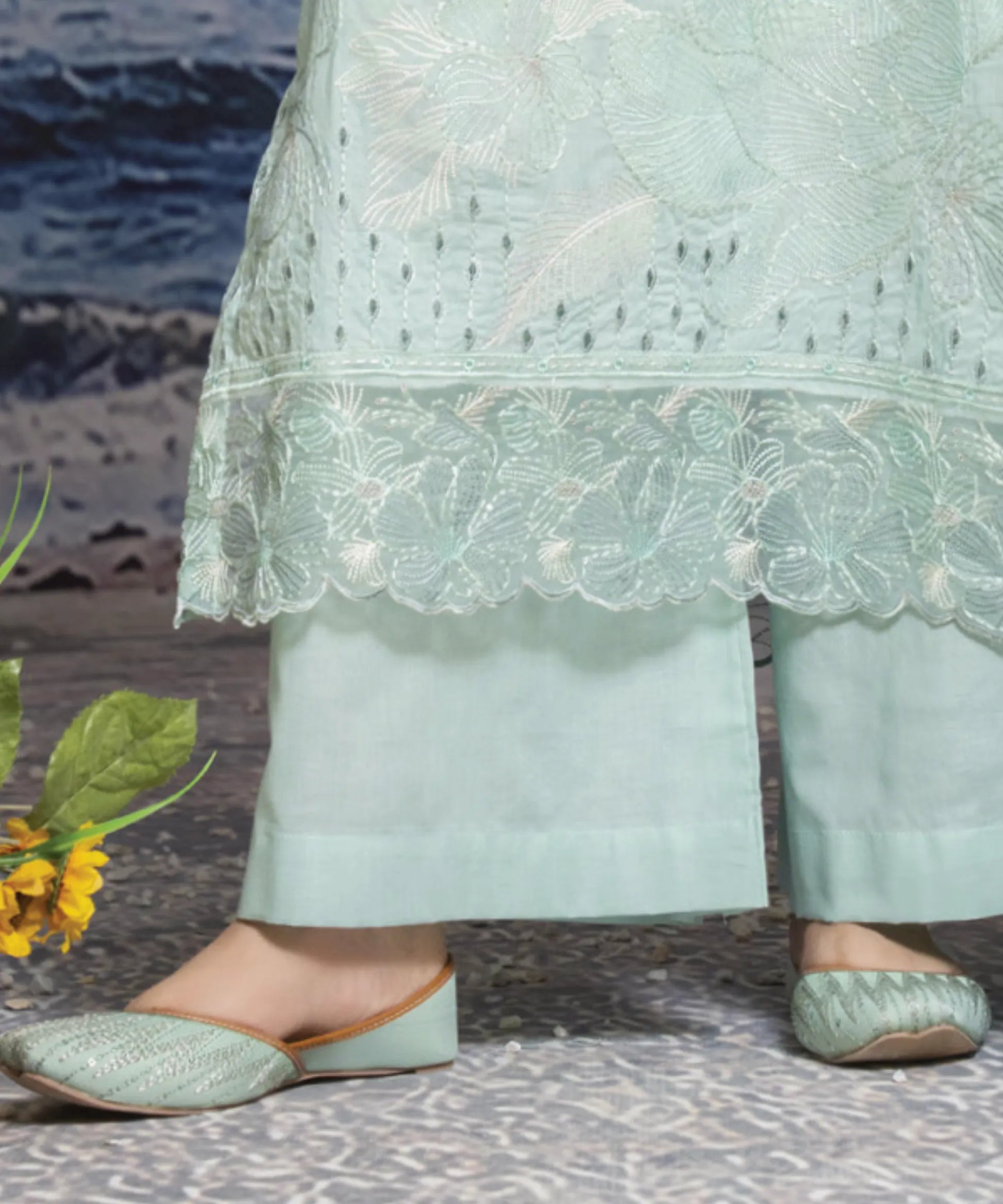 Sky Blue Matching Sandal Close Up