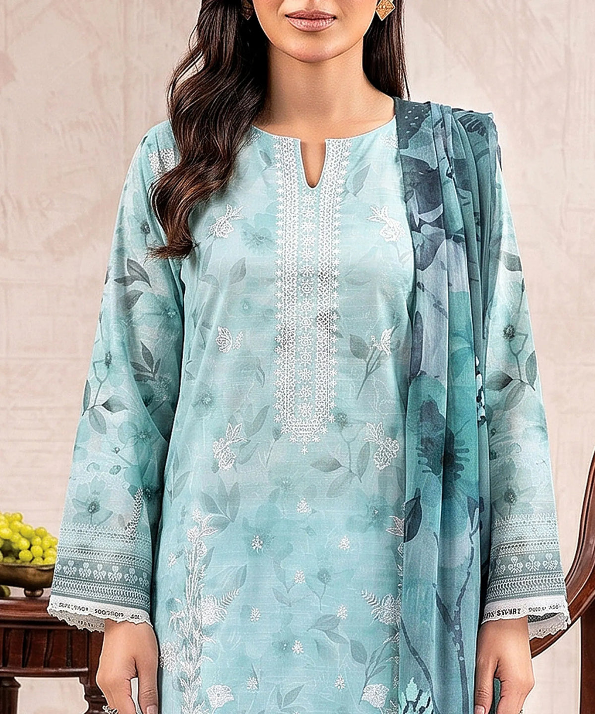 Sky Blue Unstitched Premium Fabric Texture