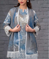 Slate Blue Unstitched Premium Fabric Texture