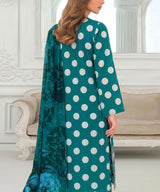Teal Unstitched 3PC Suit Shirt Back View