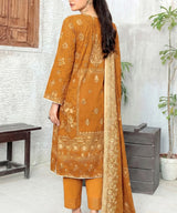 Toffee Embroidered Unstitched Suit Back Design