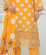 Yellow Embroidered Unstitched 3PC Suit