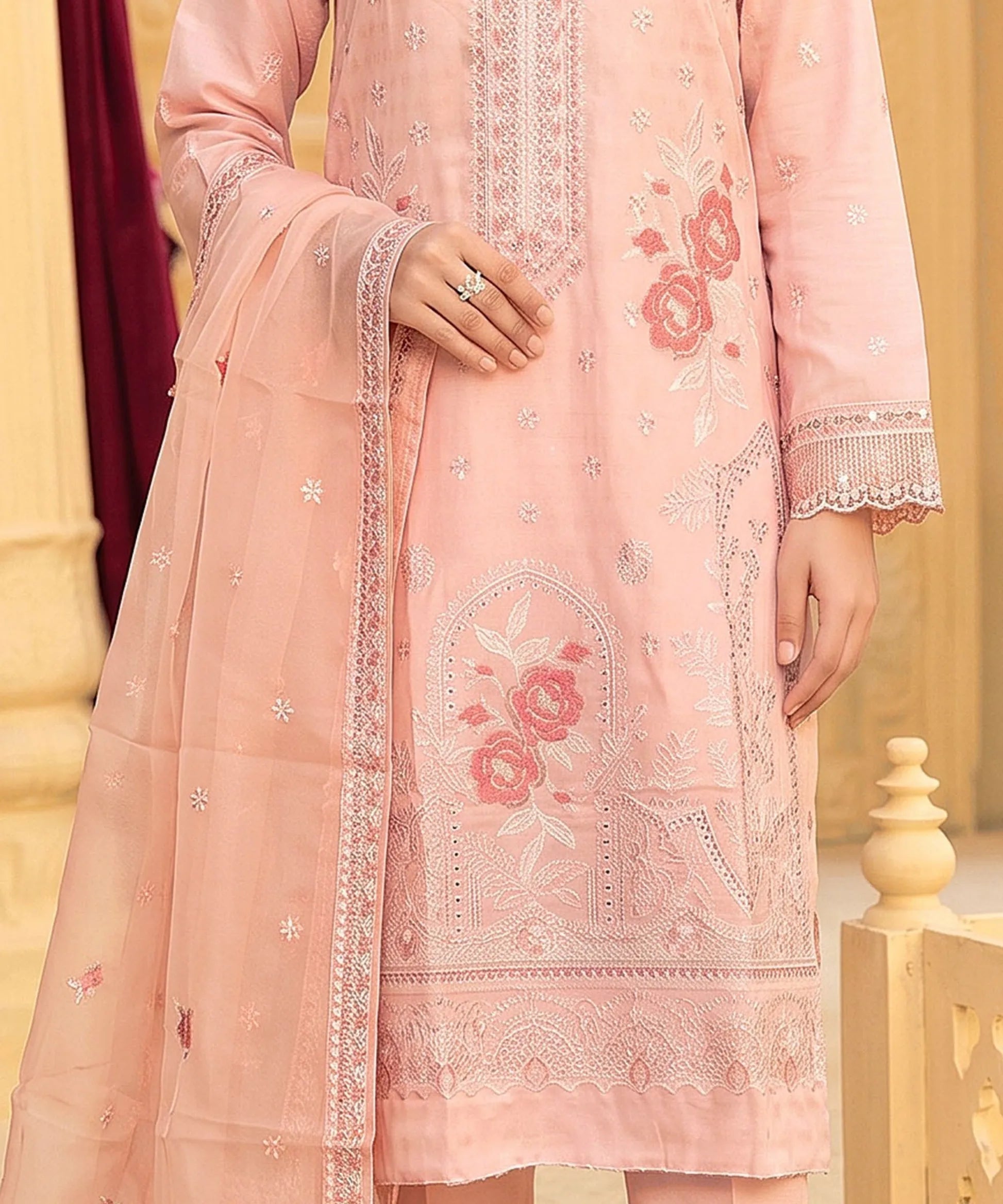 Zenia_ Pink_ Embroidered_ Unstitched_ 3PC_ Suit
