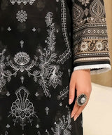 Aaria Black Embroidered Unstitched Suit Embroidery Detail