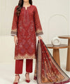 Red Embroidered 3Piece Suit Full View 