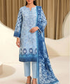 Sky Blue Embroidered 3Piece Suit Full View