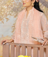 Beige Pink Embroidered Unstitched 3PC Suit