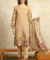 Beige Embroidered 3 Piece Suit Full View
