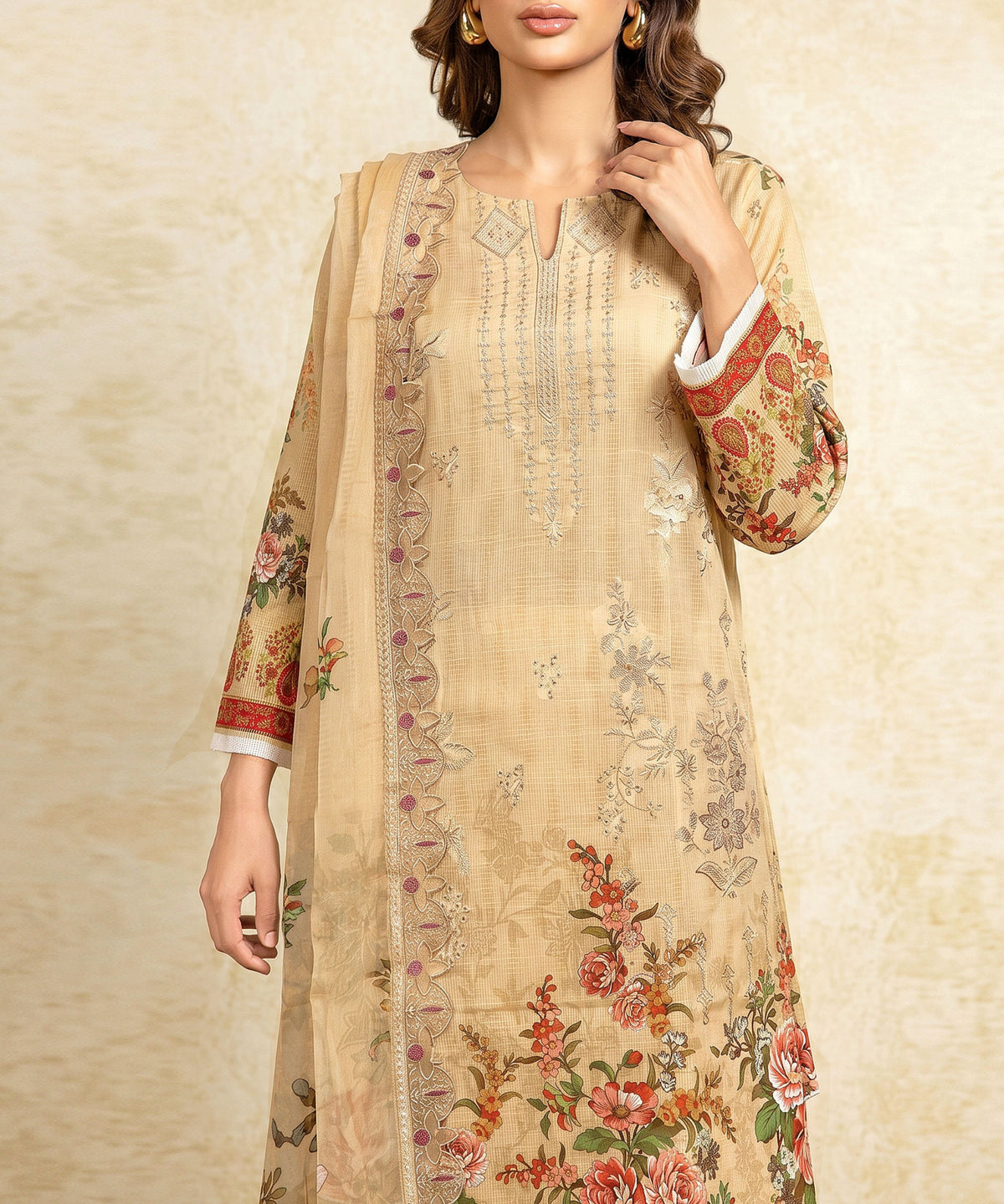 Beige Unstitched Premium Fabric Texture