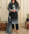 Black Unstitched 3PC Suit Dupatta Pattern Detail