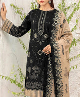 Black Unstitched 3 PC Suit Complete Sitting View