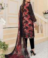 Black Unstitched 3PC Suit Shirt Back View