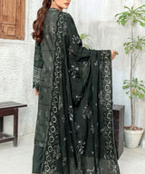 Black Unstitched Embroidered Suit Back Design