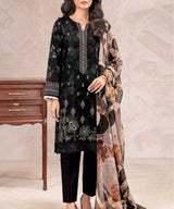 Black Embroidered 3Piece Suit Full View