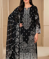 Black Embroidered 3Piece Suit Full View 2