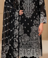 Black Embroidered 3Piece Suit Full View 3