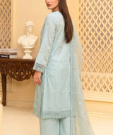 Blue Embroidered Unstitched Suit Back Design2