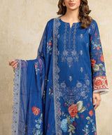 Blue Embroidered Unstitched Suit Embroidery Detail