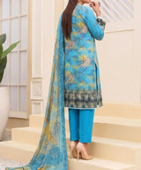Blue Unstitched 3PC Suit Shirt Back View