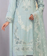 Blue Unstitched Premium Embroidered Texture