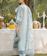 Blue Embroidered Unstitched 3PC Suit