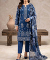Deep Blue Embroidered 3Piece Suit Full View