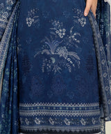 Delft Blue Embroidered Unstitched Suit Embroidery Detail