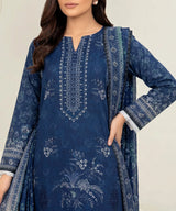 Delft Blue Embroidered Unstitched Suit Neckline Embroidery Detail