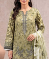 Green Embroidered Unstitched Suit Embroidery Detail