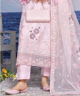 Light Purple Embroidered Suit Plain Trouser Fabric