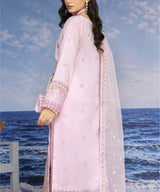 Light Purple Embroidered Unstitched Suit Back Design