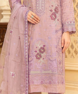 Light Purple Embroidered Unstitched Suit Embroidery Lower Detail